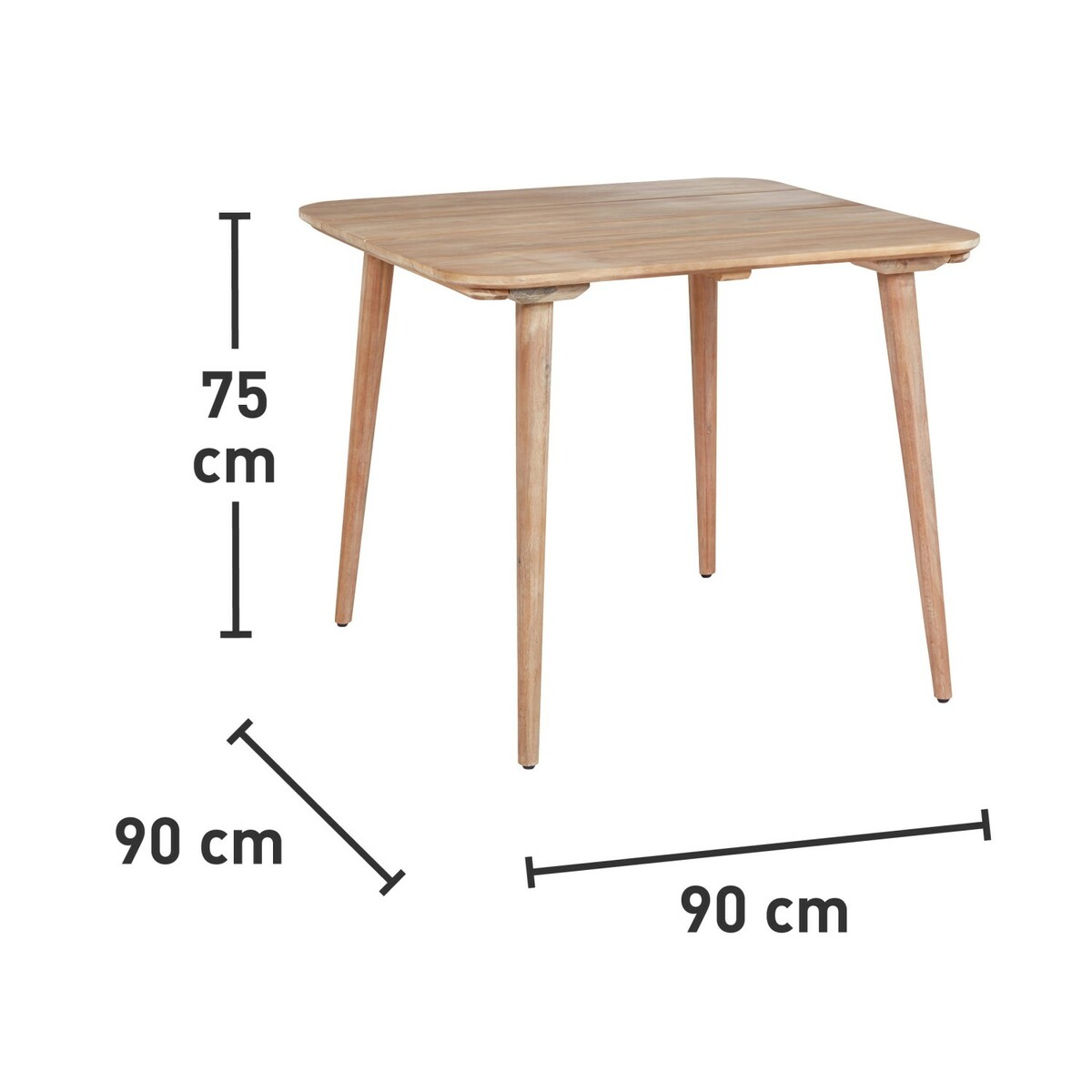 Bild 4 von Gartentisch Robertville Quadratisch 90 cm x 90 cm in Braun