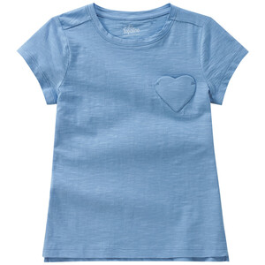 Mädchen T-Shirt mit Herz-Tasche HELLBLAU