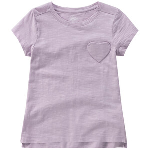 Mädchen T-Shirt mit Herz-Tasche HELLLILA