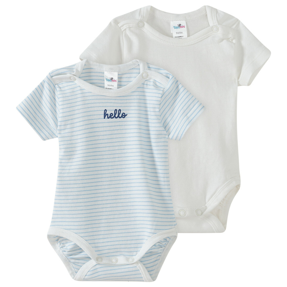 Bild 1 von 2 Baby Bodys in verschiedenen Dessins WEISS / HELLBLAU