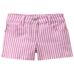 Mädchen Jeans-Shorts mit Streifen PINK / WEISS