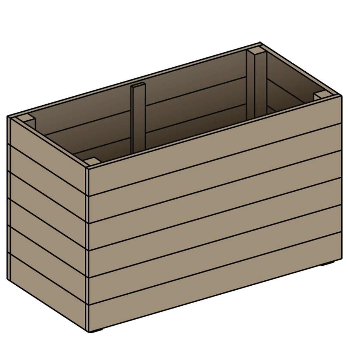 Bild 2 von Hochbeet 85 cm x 145 cm x 70 cm Kiefer druckimprägniert Pinus plus Braun FSC®