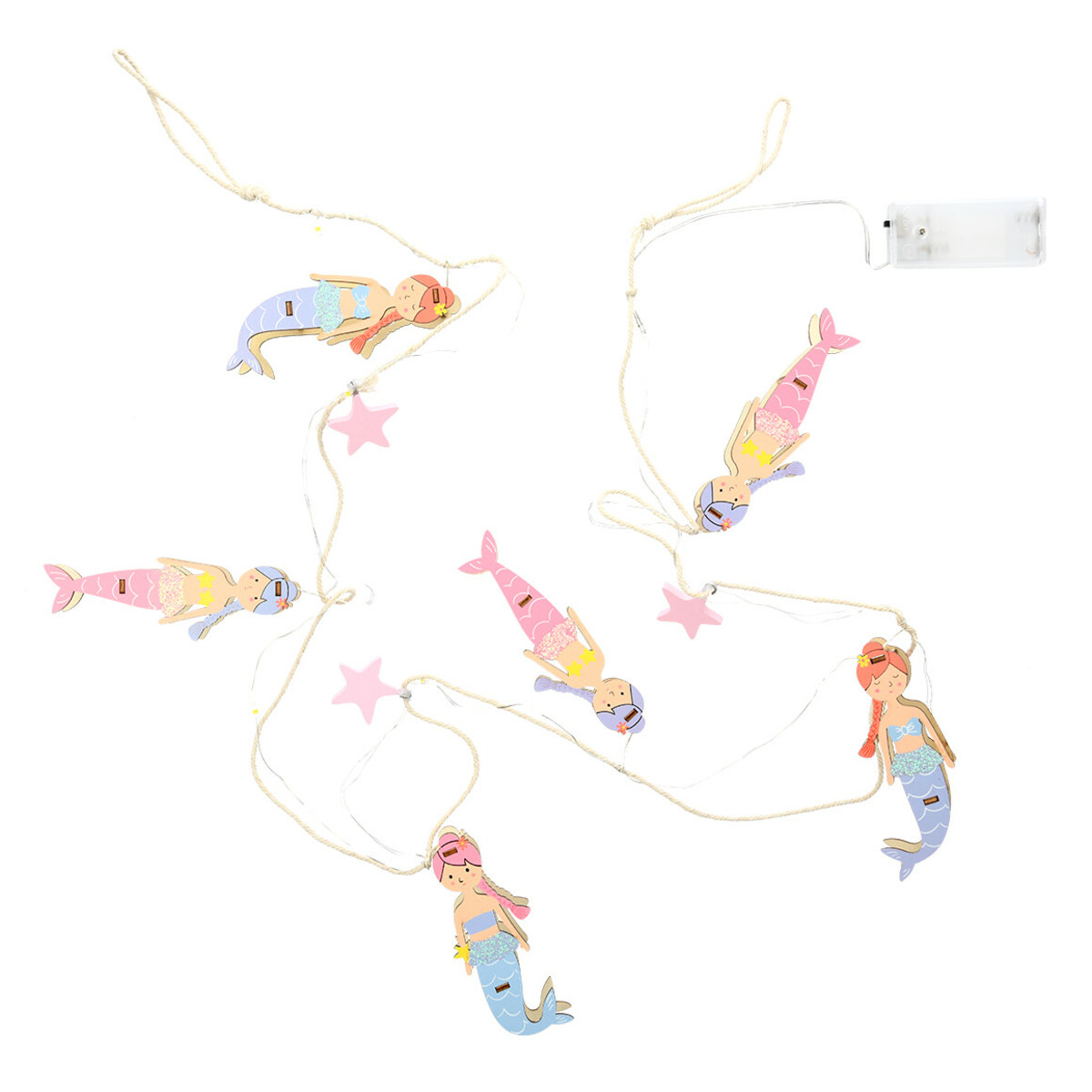 Bild 1 von LED-Lichterkette mit Meerjungfrau-Motiven ROSA / FLIEDER