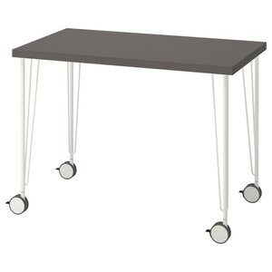 LINNMON / KRILLE  Schreibtisch, dunkelgrau/weiß 100x60 cm