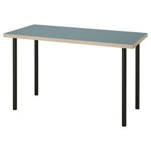 LAGKAPTEN / ADILS  Schreibtisch, grautürkis/schwarz 120x60 cm