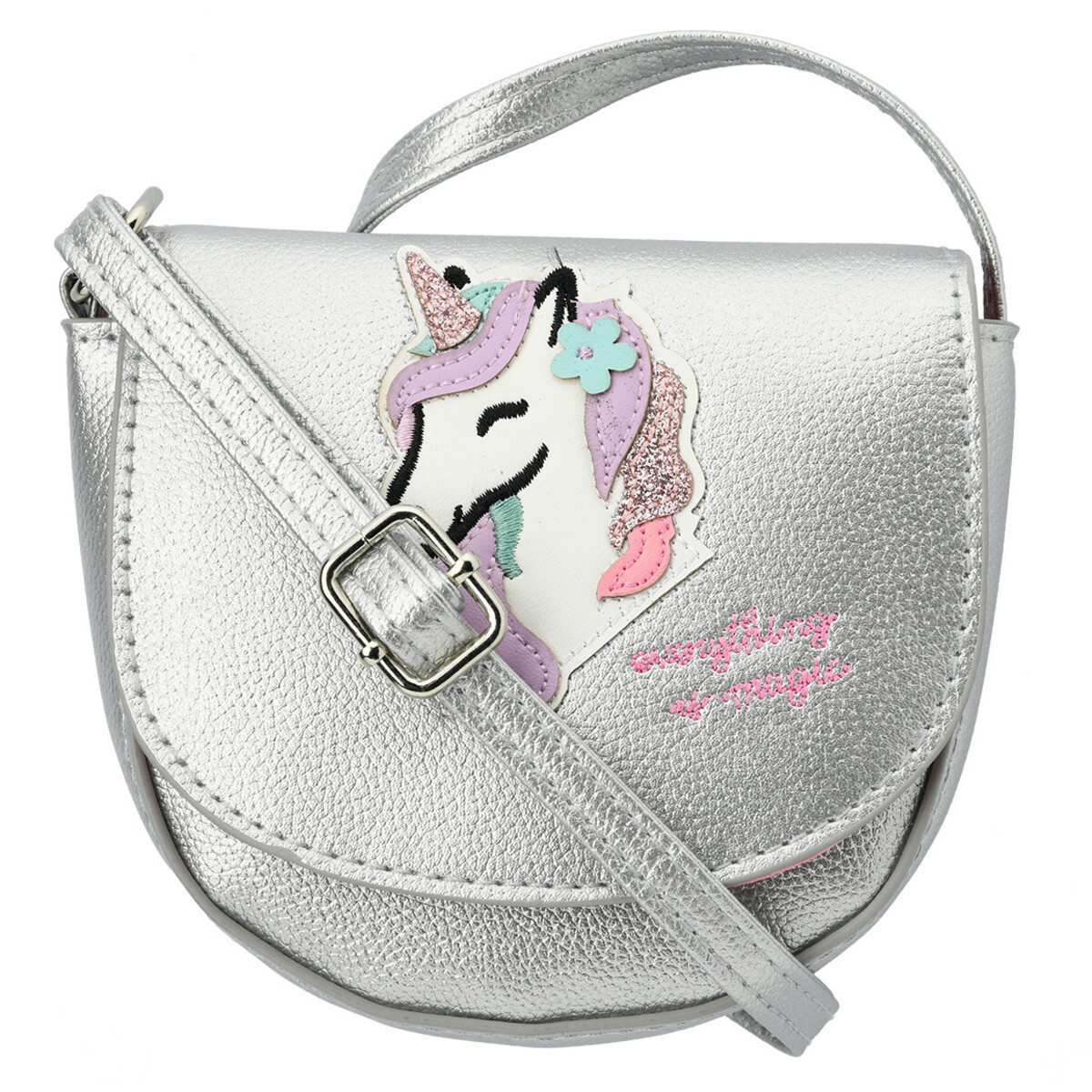 Bild 1 von Mädchen Umhängetasche mit Einhorn-Applikation SILBER