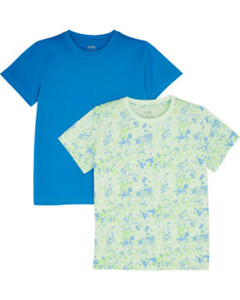 T-Shirts aus Baumwolle, 2er-Pack, Y.F.K., blau/grün