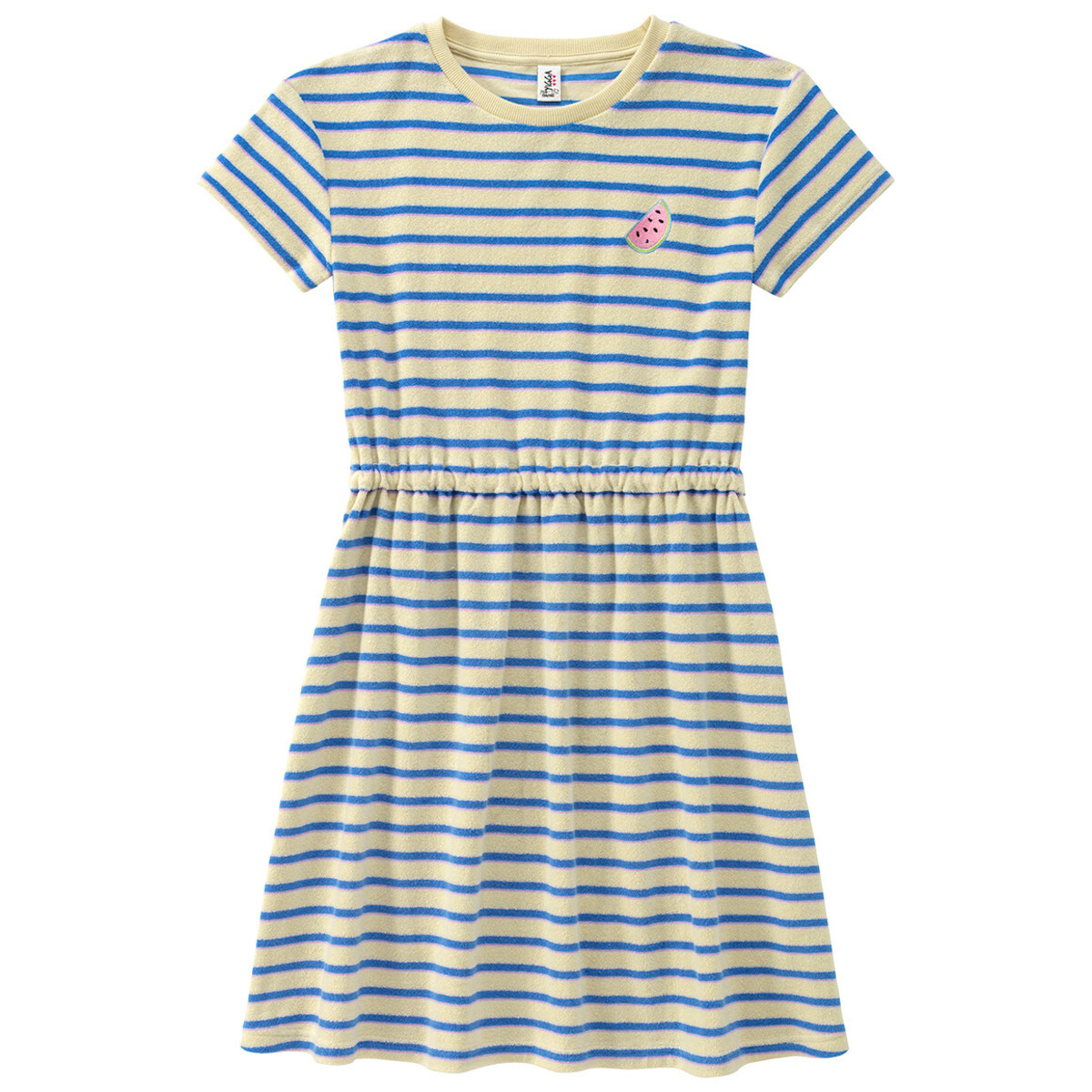 Bild 1 von Mädchen Frottee-Kleid mit Streifen BLAU / CREME