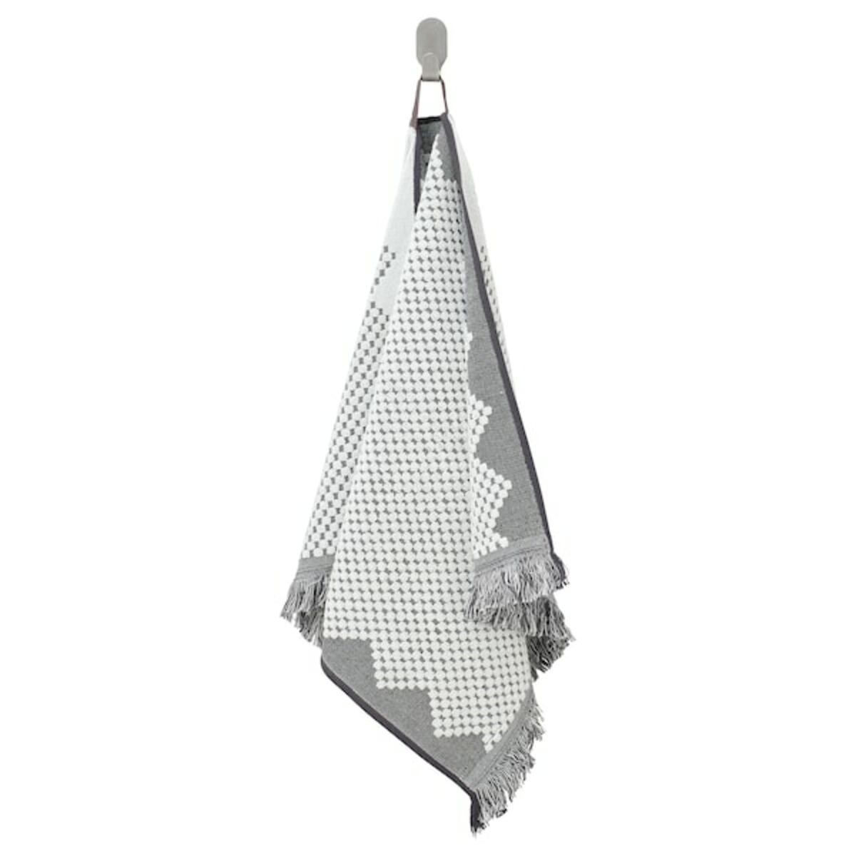 Bild 1 von FJÄLLSTARR  Handtuch, weiß/grau 50x100 cm