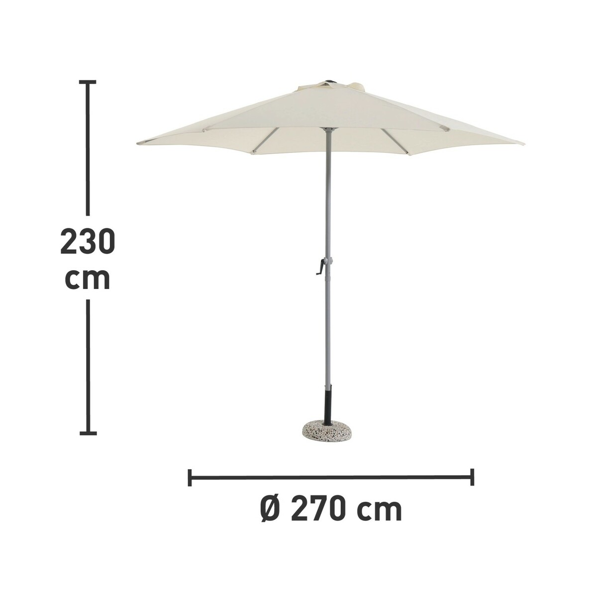 Bild 4 von Marktschirm Floresta Ø 266 cm Natural mit Kurbelmechanik