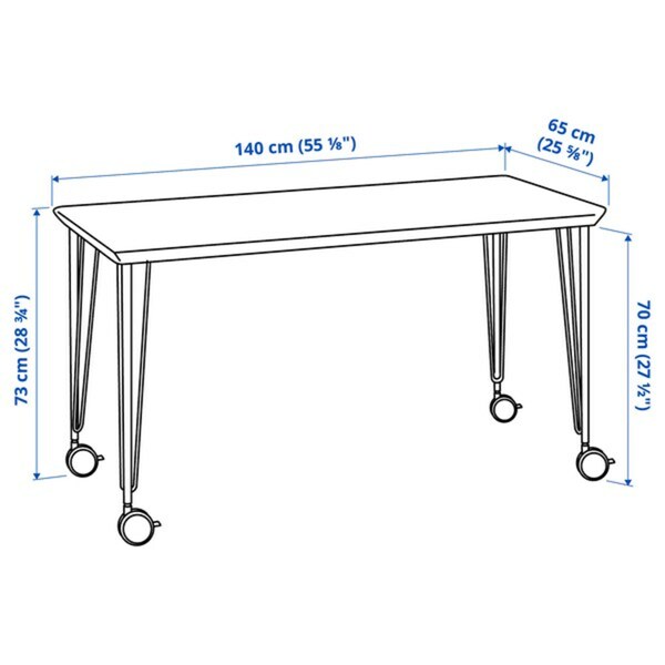 Bild 2 von ANFALLARE / KRILLE  Schreibtisch, Bambus/schwarz 140x65 cm