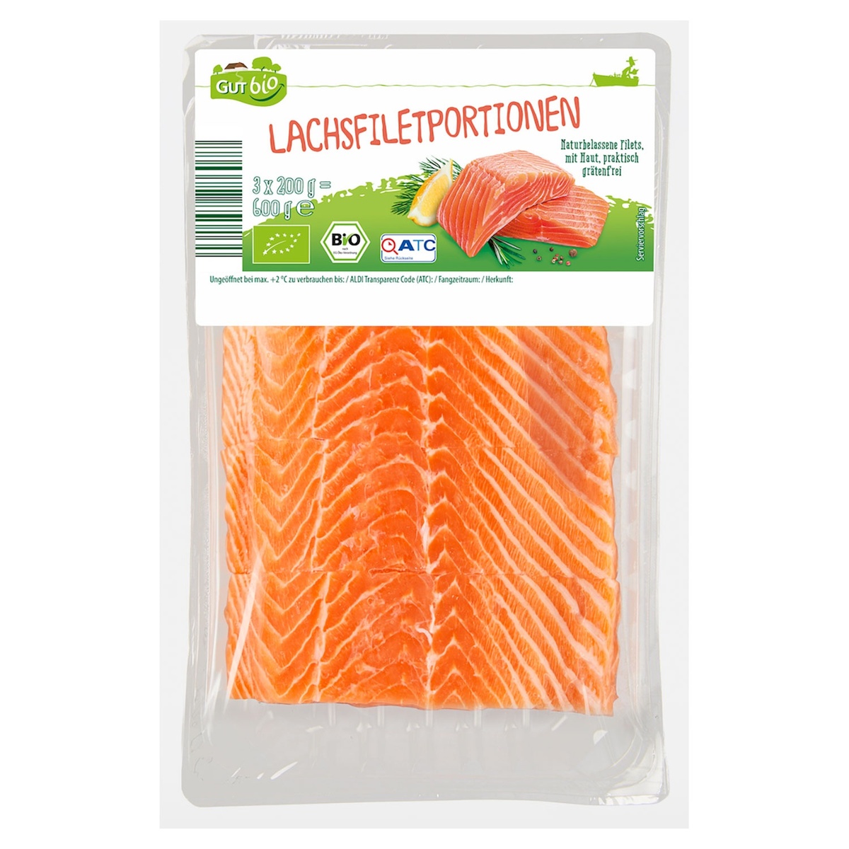 Bild 1 von GUT BIO Bio-Lachsfiletportionen 600 g