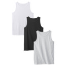 Bild 1 von Tanktops, weiß/schwarz/grau, L, 3er Set