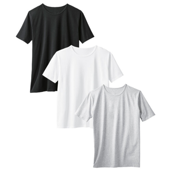 Bild 1 von T-Shirts, weiß/schwarz/grau, L, 3er Set