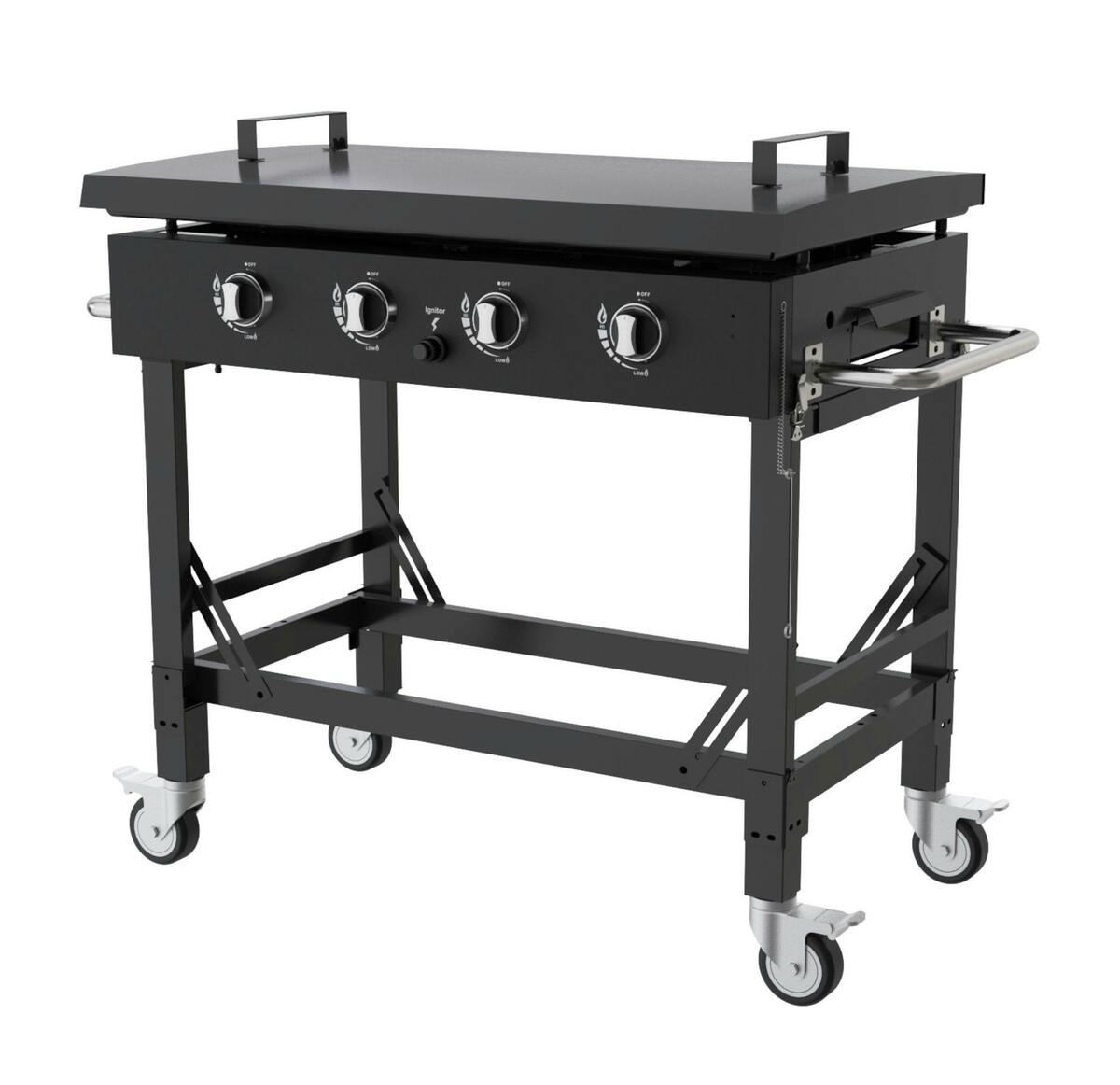 Bild 1 von METRO Professional Gasgrillplatte, 120 x 62 x 103.5 cm, 4 Brenner, faltbar, schwarz