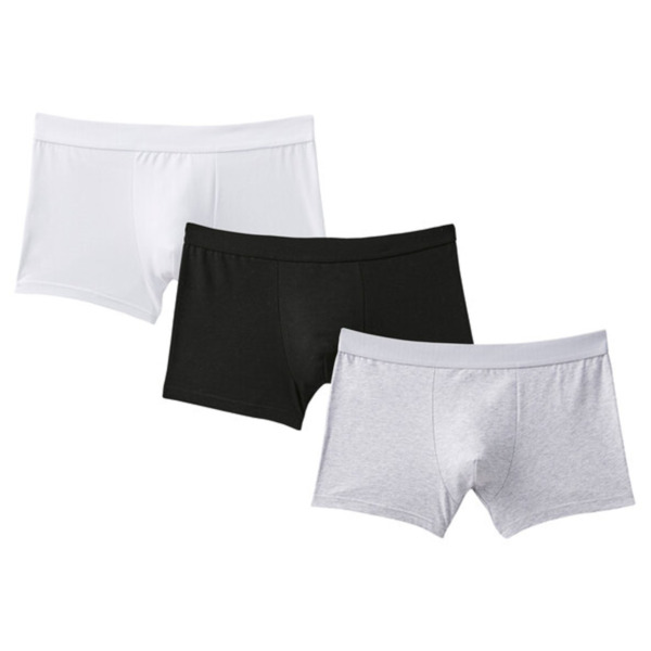 Bild 1 von Retro-Boxershorts, weiß/schwarz/grau, L, 3er Set