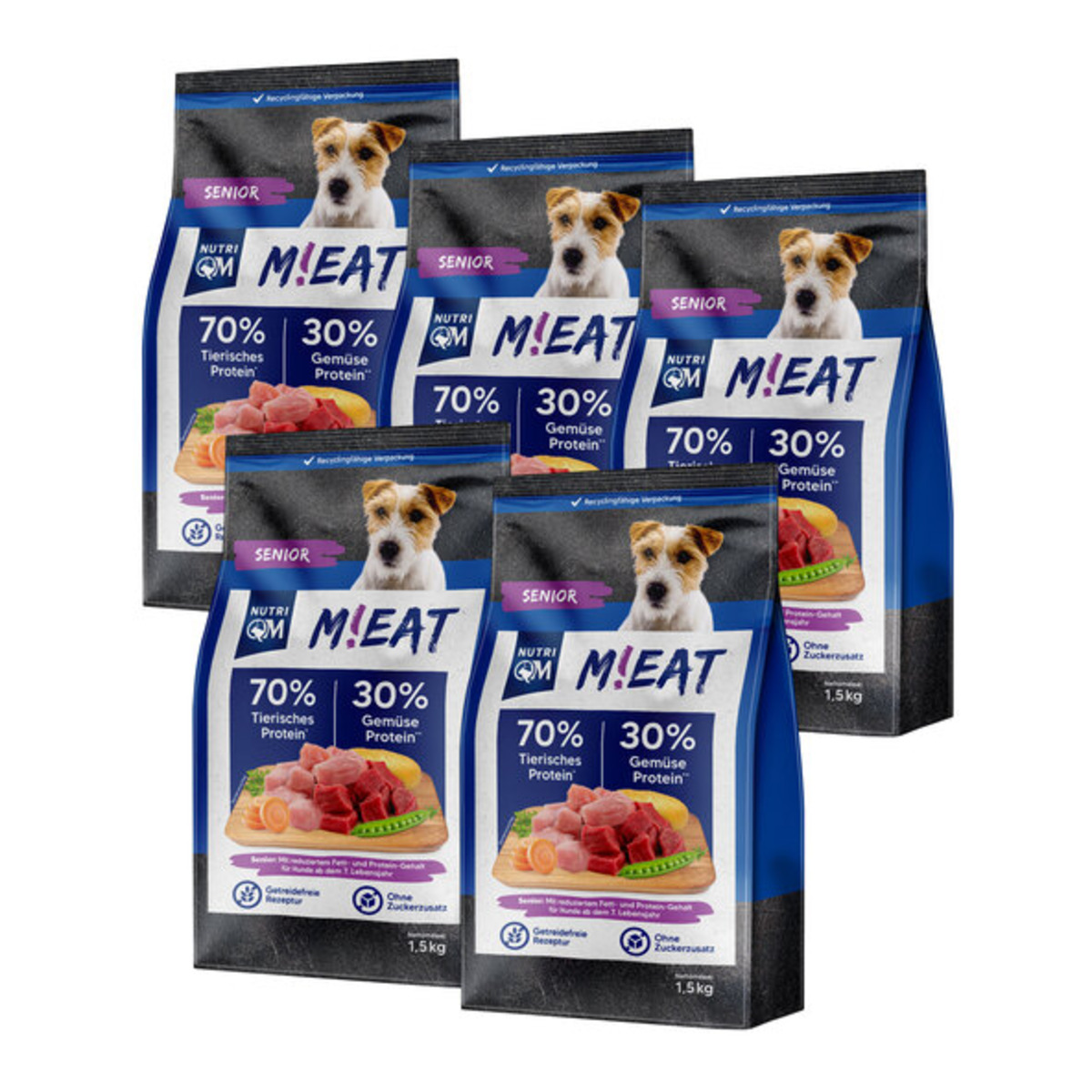 Bild 1 von Hunde-Trockenfutter M!eat, Senior, 5 x 1,5 kg