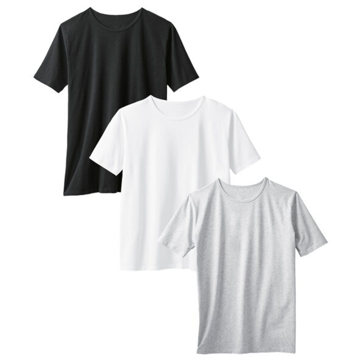 Bild 1 von T-Shirts, weiß/schwarz/grau, XL, 3er Set