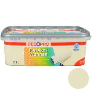 DecoPro Wandfarbe 2,5 Liter vanille matt