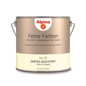Alpina - 
            Alpina Wandfarbe 'Feine Farben' No. 32 'Zartes Leuchten', lichtgelb, 2,5 l
