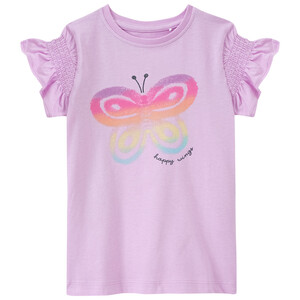 Mädchen T-Shirt mit Schmetterling-Print FLIEDER