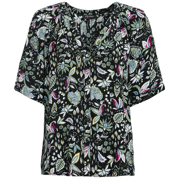 Bild 1 von Damen Bluse mit Allover-Muster SCHWARZ