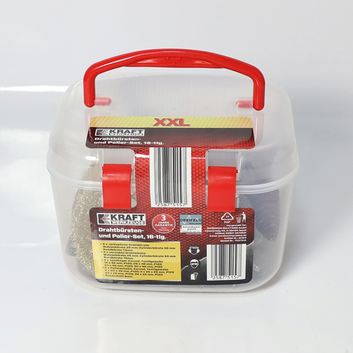 Bild 2 von Kraft Werkzeuge XXL-Drahtbürsten- und Polier-Set 16tlg.