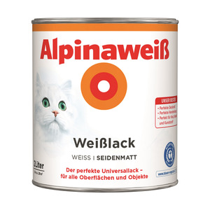 Alpina - 
            Alpinaweiß Weißlack, seidenmatt, 2000 ml