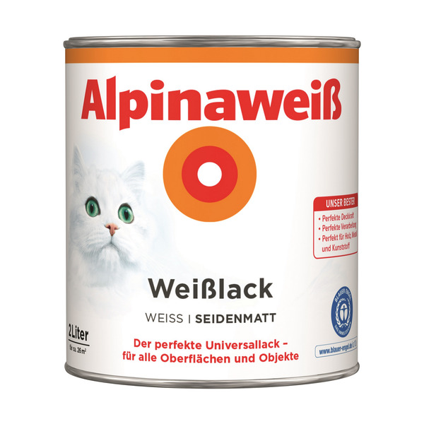 Bild 1 von Alpina - 
            Alpinaweiß Weißlack, seidenmatt, 2000 ml