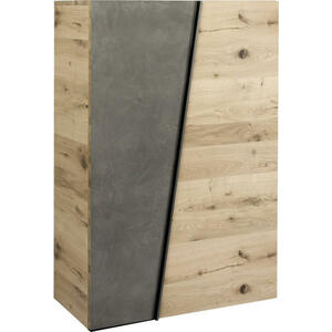 Voglauer SCHUHSCHRANK Wildeiche furniert, mehrschichtige Massivholzplatte (Tischlerplatte) Grau, Braun