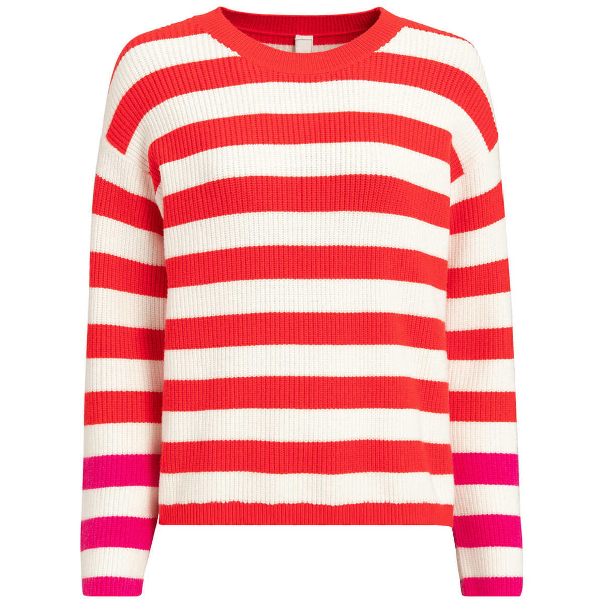 Bild 1 von Damen Strickpullover gestreift ROT / WEISS / PINK