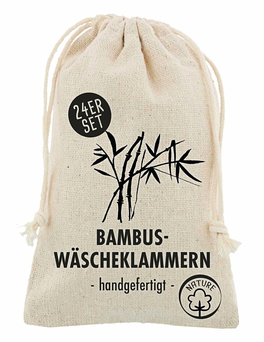 Bild 1 von Bambus-Wäscheklammern 24er-Set