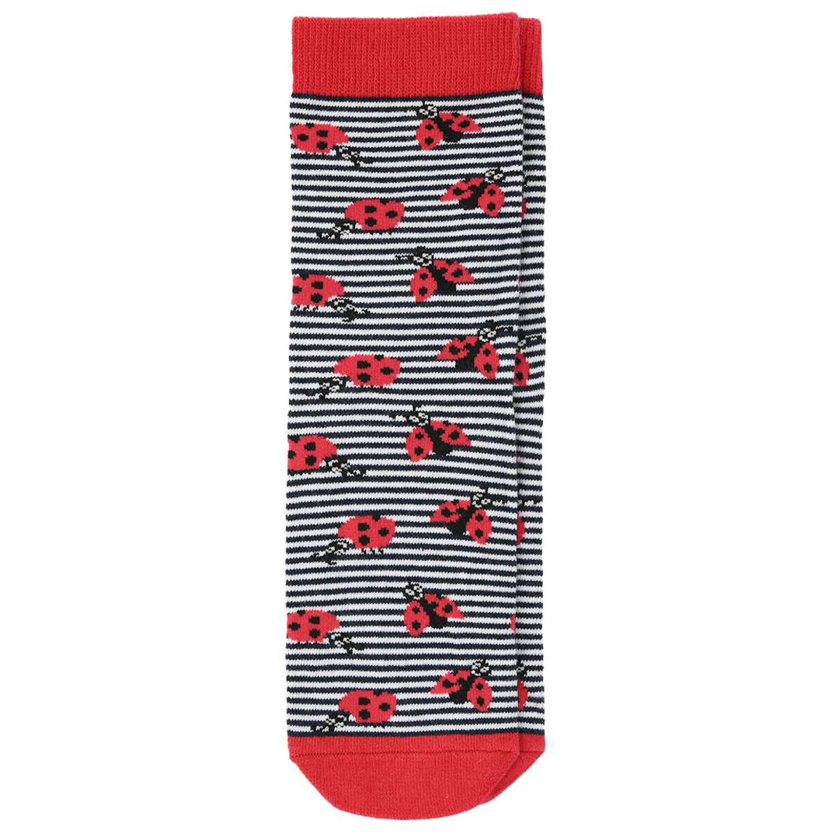 Bild 1 von 1 Paar Damen Socken mit Marienkäfer-Motiven DUNKELBLAU / ROT / WEISS