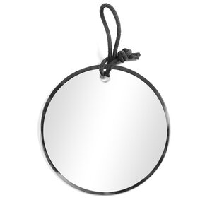 Spiegel ohne Rahmen, rund, D:25cm, schwarz