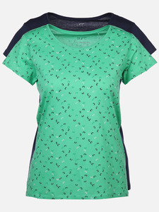 Damen Shirts im 2er Pack, unifarben und im Mininmalprint
                 
                                                        Grün