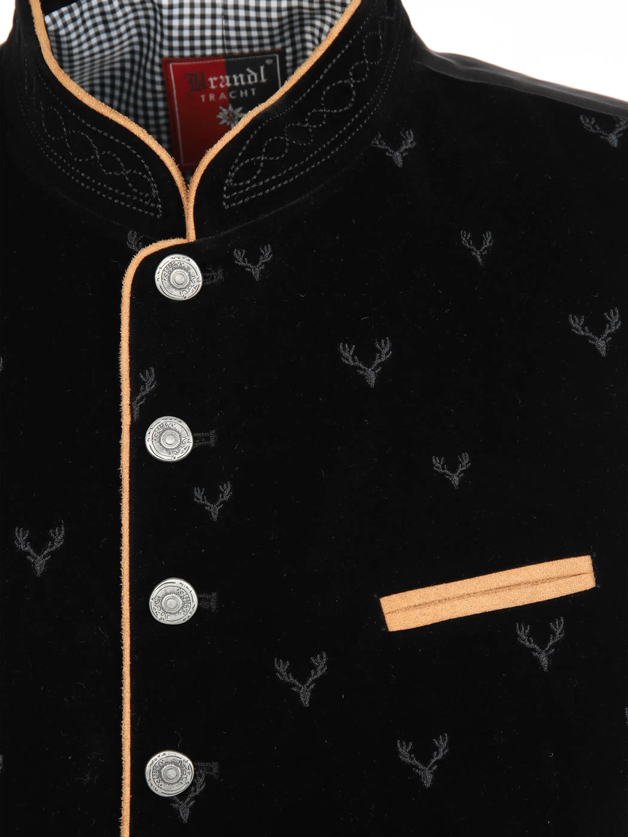 Bild 3 von Herren Samt Trachtenweste mit Stickerei
                 
                                                        Schwarz