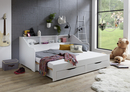 Bild 3 von Relita Funktionsbett RENE von 90 auf 180 x 200 cm ausziehbar, mit 2 Schublade & Regal, weiß