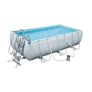 Intex XXL Swimming Pool rechteckig mit Rahmen und Leiter
