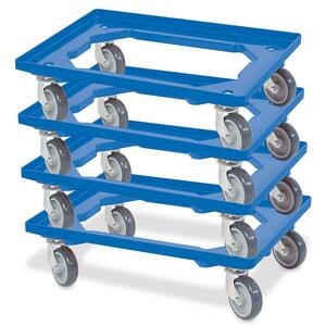 BRB Transportroller für Euro-Stapelbehälter 600x400 mm blau (4er Set)