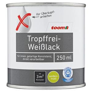 toom Tropffrei-Weißlack seidenmatt 500 ml