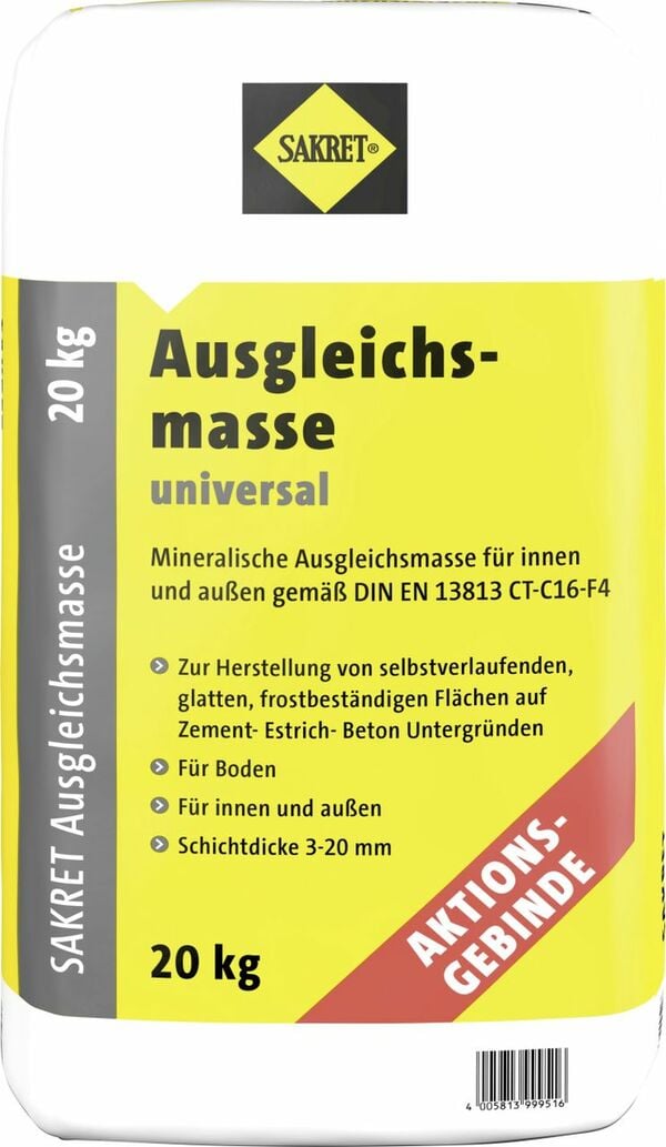 Bild 1 von Sakret Ausgleichsmasse
, 
20 kg, universal, für Innen und Außen