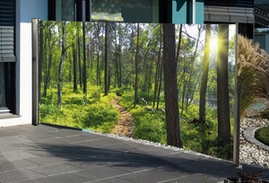Westerholt Seitenmarkise mit Fotodruck Wald 1,6x3m, links