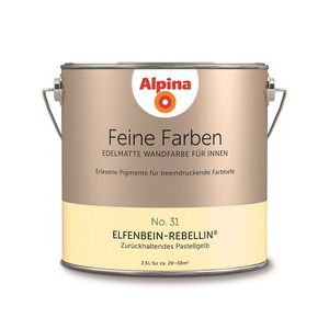 Alpina - 
            Alpina Wandfarbe 'Feine Farben' No. 31 'Elfenbein-Rebellin', pastellgelb, 2,5 l