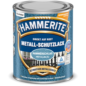 Hammerite Metallschutzlack 'Direkt auf Rost' metallblau Hammerschlag-Effekt 750 ml
