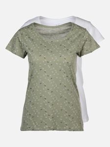Damen T-Shirt im 2er Pack mit Minimalprint
                 
                                                        Grün