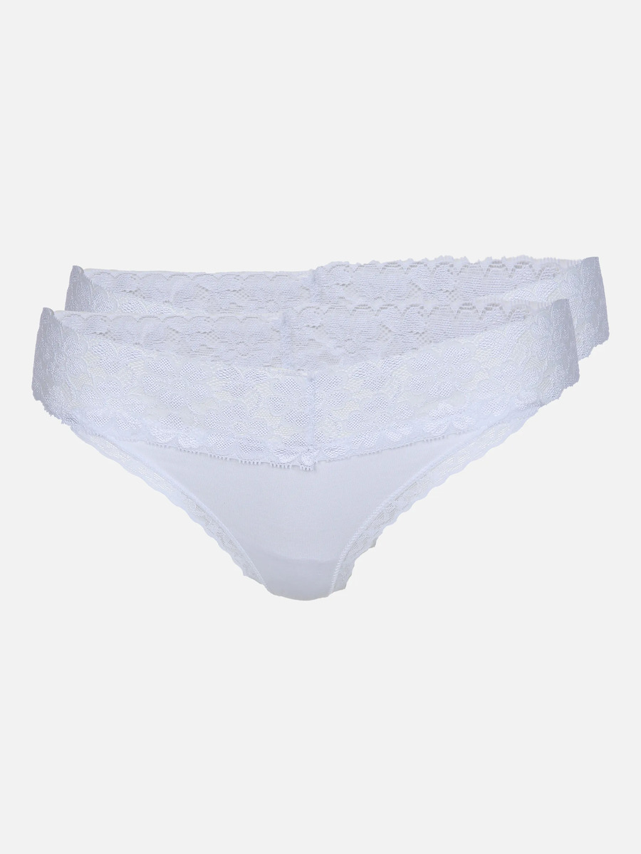 Bild 1 von Damen Tanga mit Spitze im 2er Pack
                 
                                                        Weiß