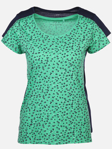 Damen 2er Pack Shirt, gemustert und unifarben
                 
                                                        Grün