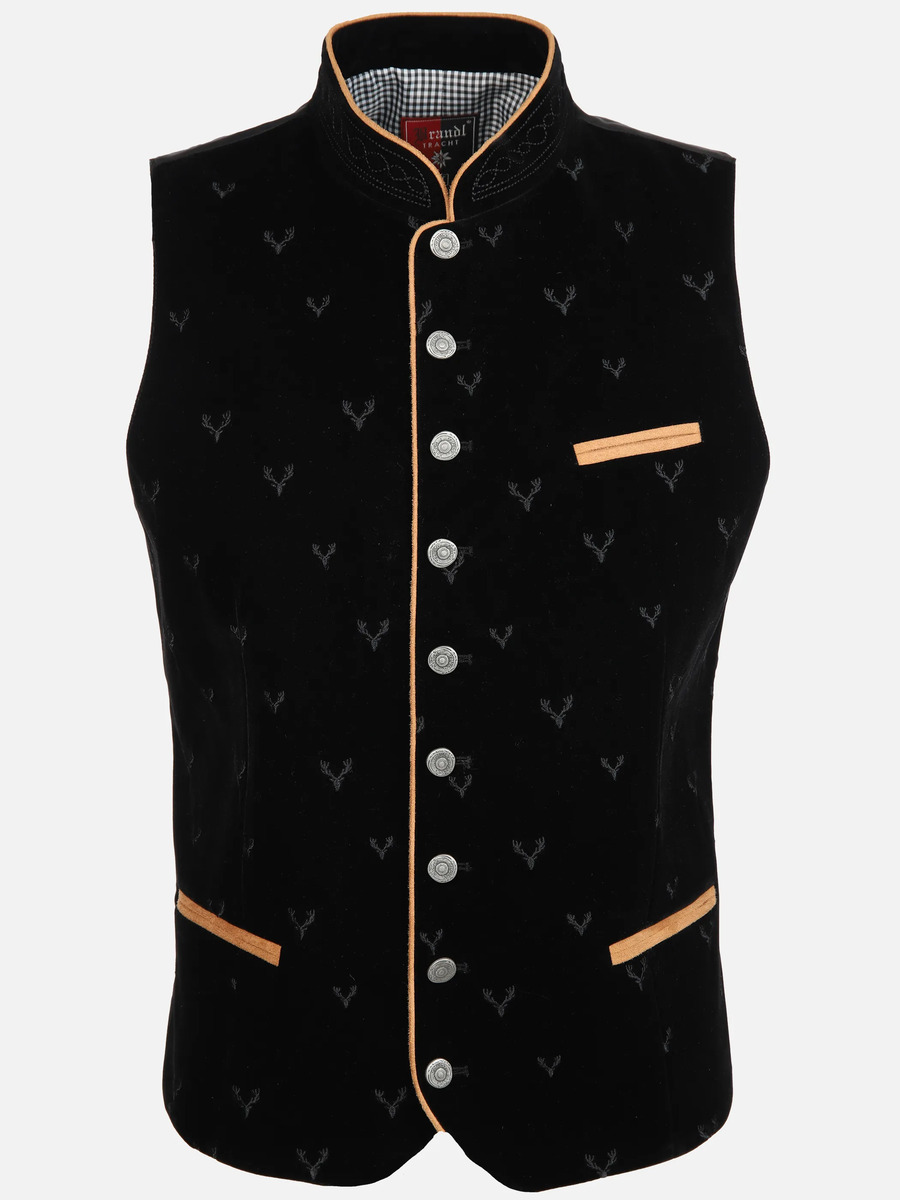 Bild 1 von Herren Samt Trachtenweste mit Stickerei
                 
                                                        Schwarz