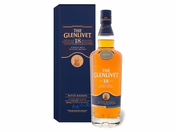 Bild 1 von The Glenlivet Speyside Single Malt Scotch Whisky 18 Jahre mit Geschenkbox 43% Vol