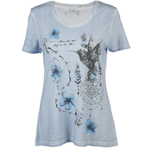 Damen Landhaus Shirt mit Strasssteinchen
                 
                                                        Blau